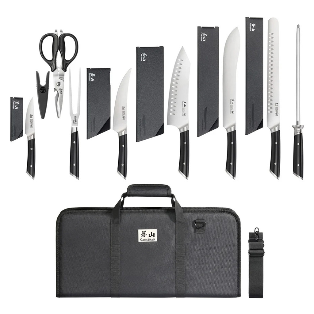 Cangshan 9-Piece Helena Series BBQ Knife Bag Set